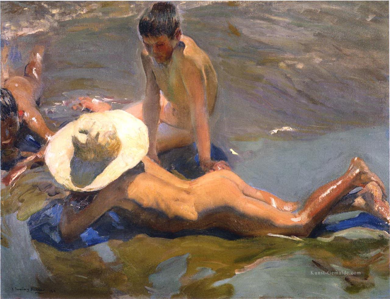 Jungen auf dem 1908 Impressionismus Kinder Strang Ölgemälde